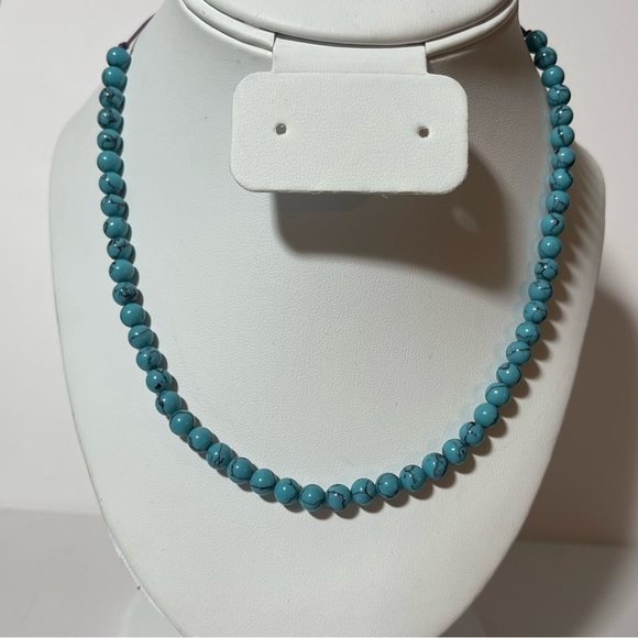 Turquoise Howlite, Adjustable Length, Purple Corded Necklace, Genuine Ge… - Picture 2 of 5
